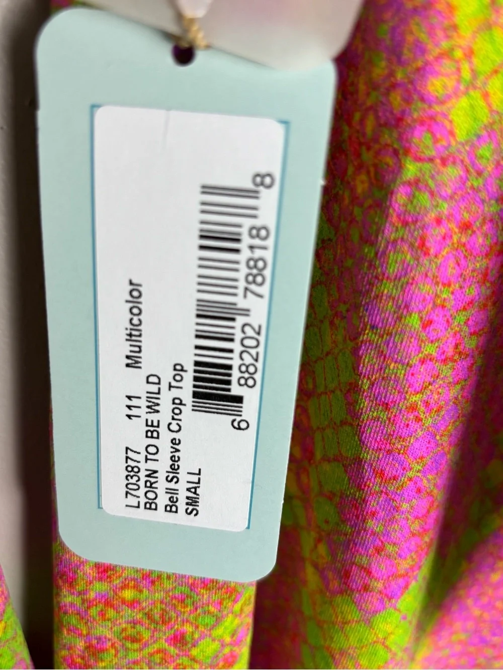 Luli Fama Pink & Lime Born to Be Wild Tie-Front Two-Piece Cover-Up Set Small